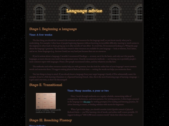 language-advice screenshot