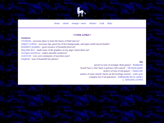 links screenshot