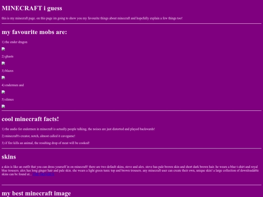 minecraftpage screenshot