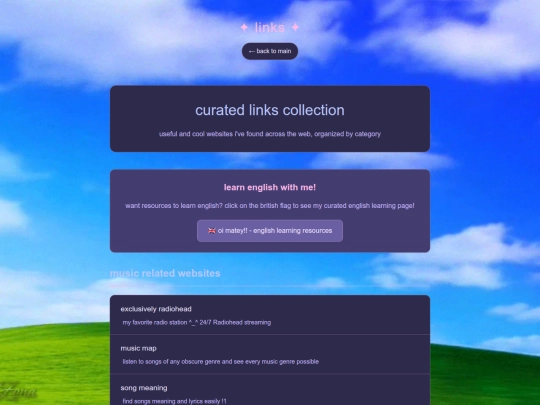 links screenshot
