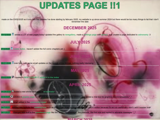 updates screenshot