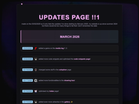 updatespage screenshot