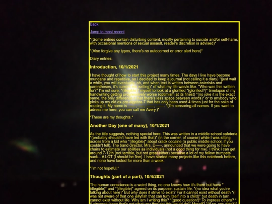 diary screenshot