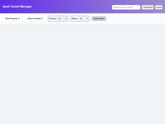 SaaS Management/dashboard screenshot
