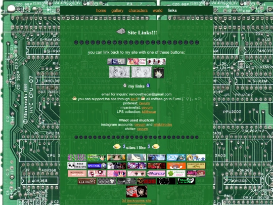 links screenshot