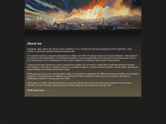 AboutMe screenshot