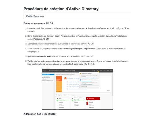 Procédure de création d'Active Directory screenshot