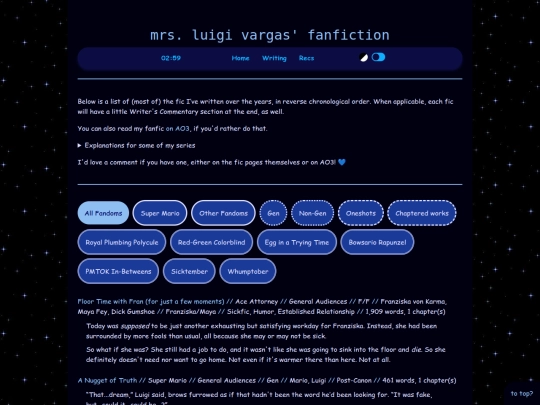 writing/fic-masterlist screenshot