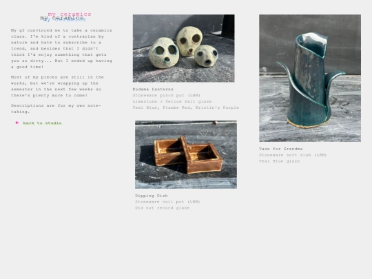 studio/ceramics screenshot