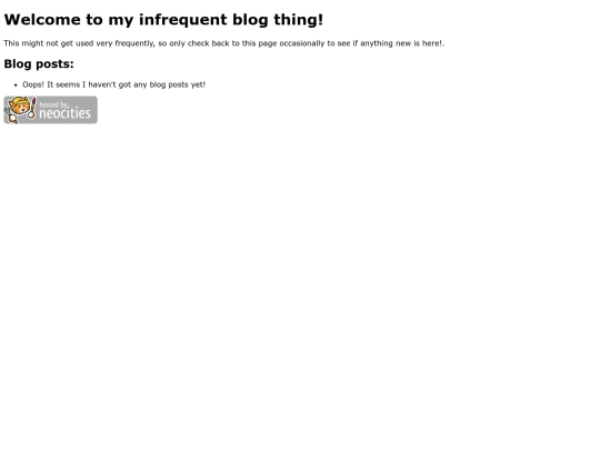 Infrequent-Blog screenshot