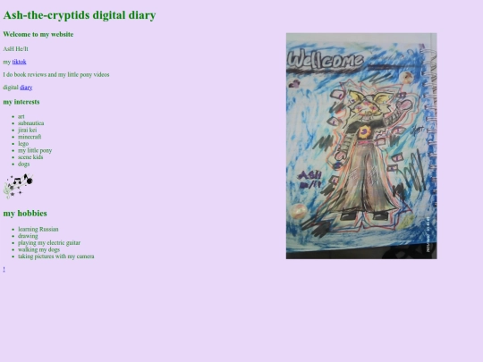 digital diary/homepage screenshot