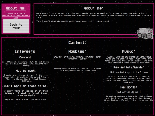 aboutme screenshot
