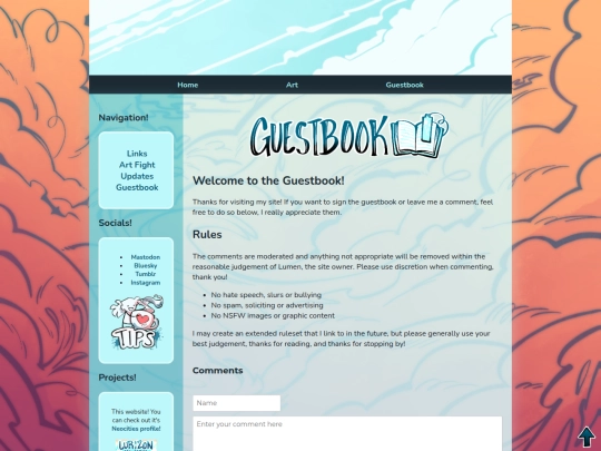 guestbook screenshot