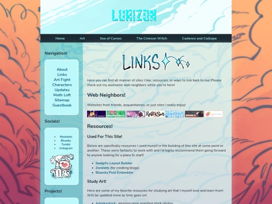 links screenshot