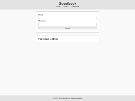 guestbook screenshot