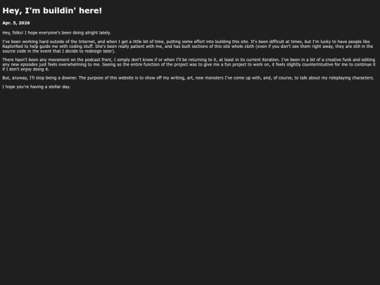 blog/under-construction screenshot