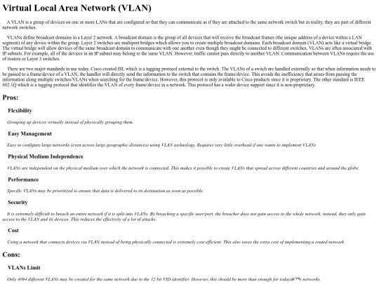 vlan screenshot