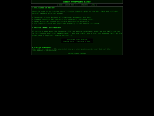 links screenshot