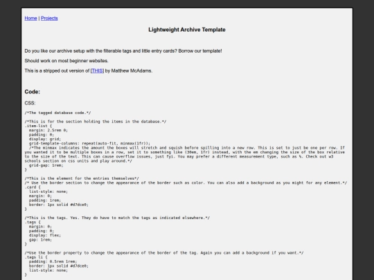 extras/archivetemplate screenshot