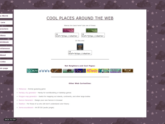 links screenshot