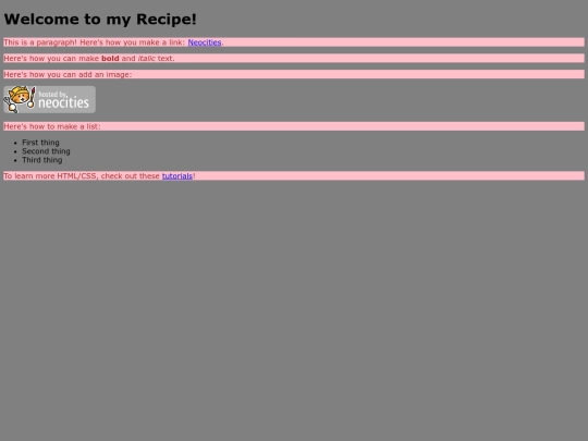 recipes screenshot