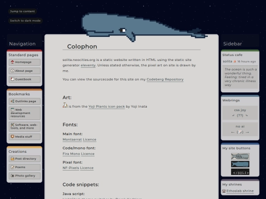 colophon screenshot