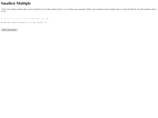 projecteulerhtml/005SmallestMultiple screenshot