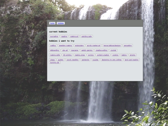 hobbies screenshot