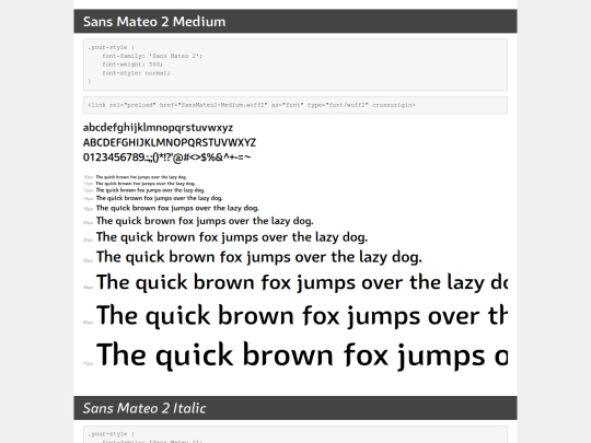 font/demo screenshot