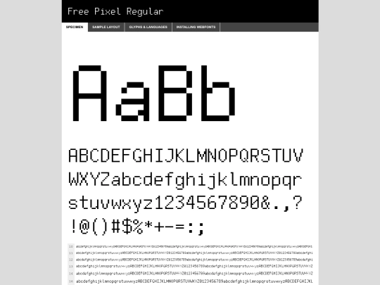 fonts/freepixel/freepixel-demo screenshot
