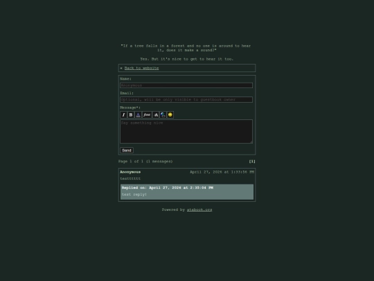 guestbook screenshot