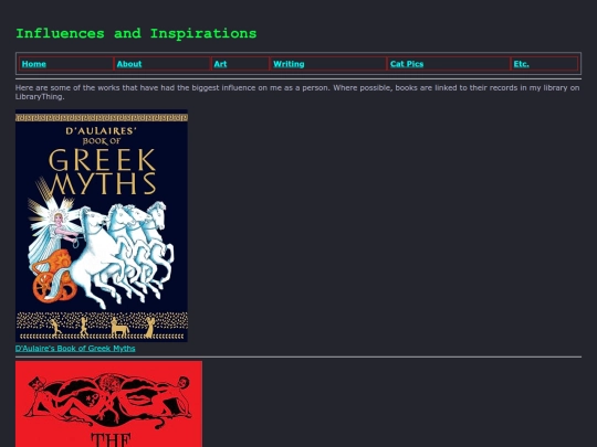 influences screenshot