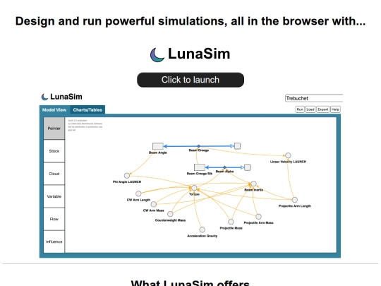 LunaSim/landing/homePage screenshot