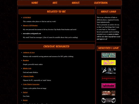 links screenshot