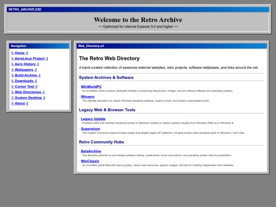 links screenshot