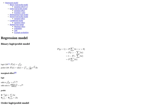 statistics/regression_model screenshot