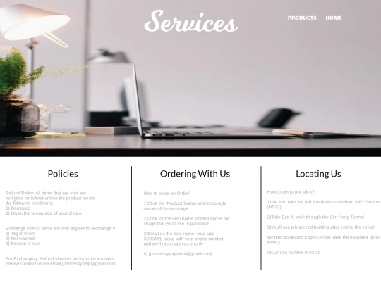 Services screenshot
