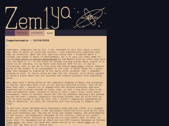Blog screenshot