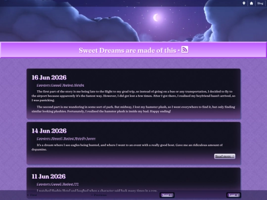 blog/dreams screenshot