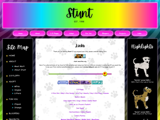 links screenshot