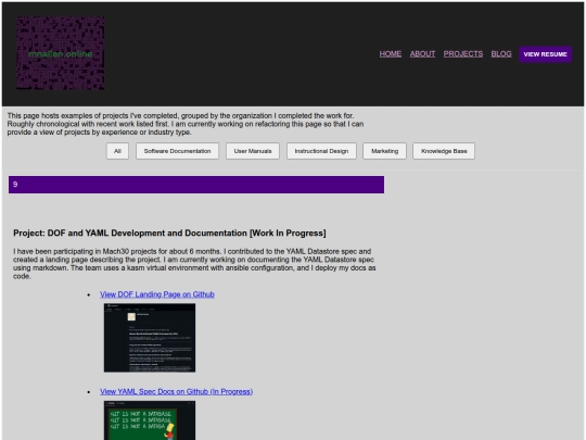 projects screenshot