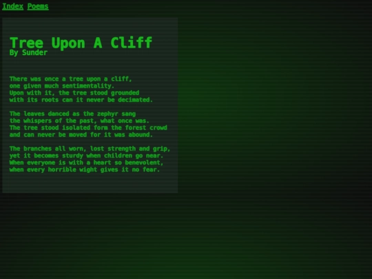 Poems/treeUponACliff screenshot