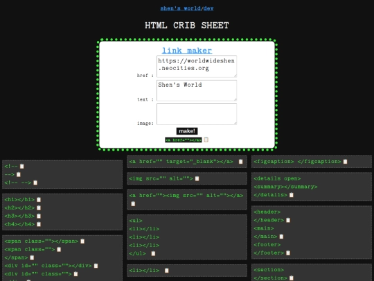 dev/crib-sheets/html screenshot