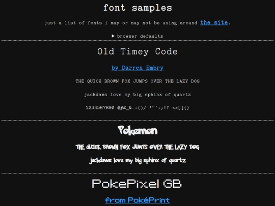 fonts screenshot