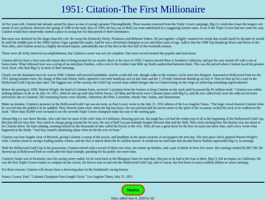 Achievements/1950s/1951CitationMillionaire screenshot