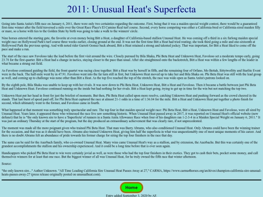 Achievements/2010s/2011UnusualHeatSuperfecta screenshot