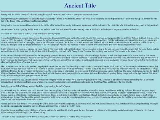 Horses/A/AncientTitle screenshot