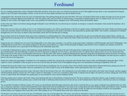 Horses/F/Ferdinand screenshot