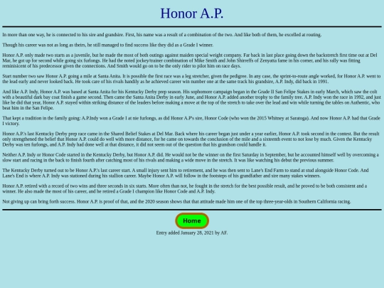 Horses/H/HonorA.P screenshot