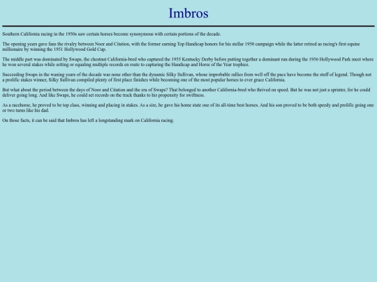Horses/I/Imbros screenshot